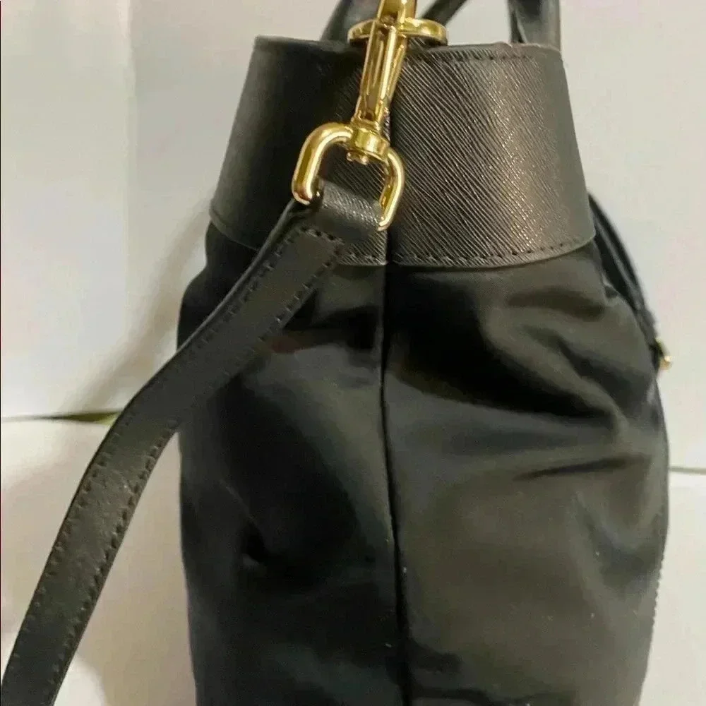 Michael kors Black nylon & saffiano leather satchel bag